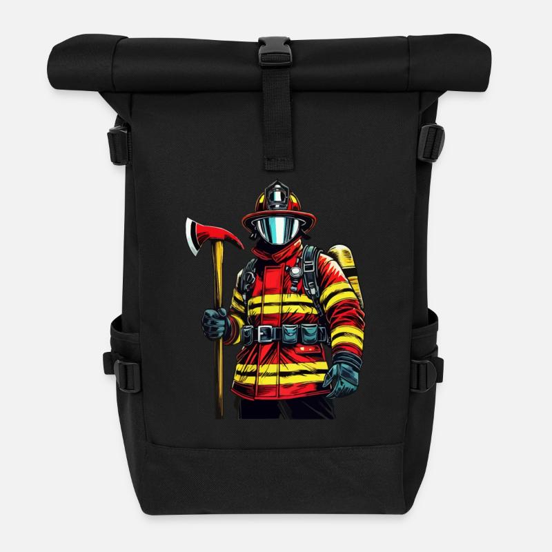 Firefighter - Rolltop Rucksack - Schwarz