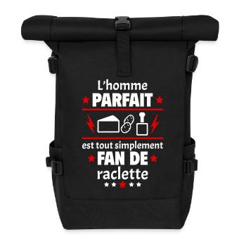 Homme parfait est fan de raclette, fête des pères - Sac à dos roll top - noir - Devant