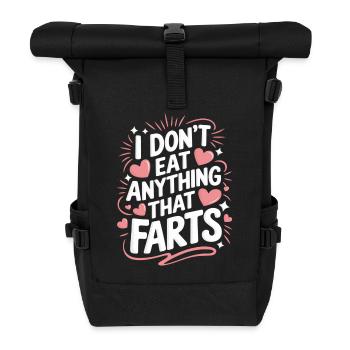 Vegetarian Vegan Veggie Vegetarian - Roll Top Backpack - black - Front