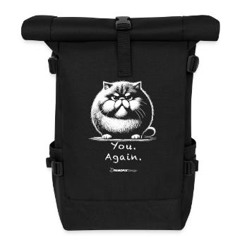 Gros chat - Mâle | « Toi. Encore une fois. - Sac à dos roll top - noir - Devant