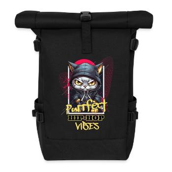 Chat Hip Hop Rap Rappeur DJ Ghetto Crew Gangster - Sac à dos roll top - noir - Devant