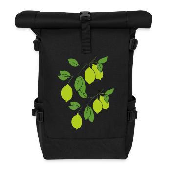Lime sprigs - Roll Top Backpack - black - Front