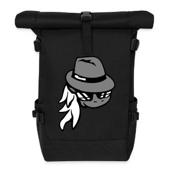 Pferd Gangster Hut Sonnenbrille Verbrecher Cool - Rolltop Rucksack - Schwarz - Vorne