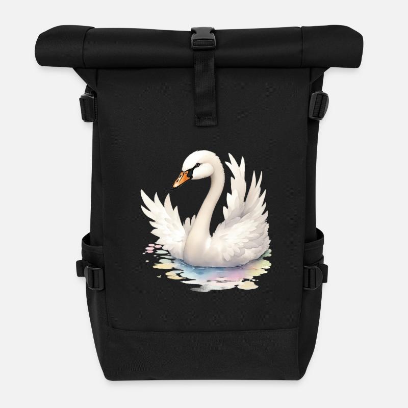 Cygne - Sac à dos roll top - noir