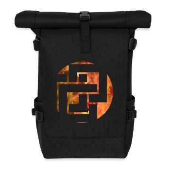 Serie Kreis der Geometrie - Rolltop Rucksack - Schwarz - Vorne