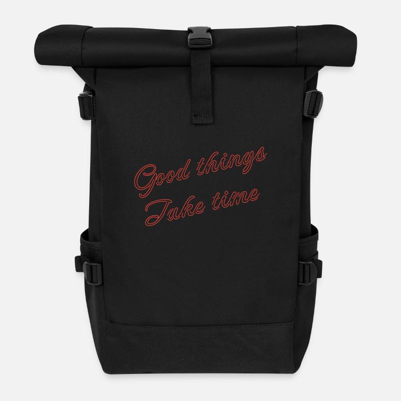 good things take time - Sac à dos roll top - noir