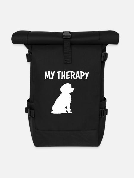 My Therapy - Hunde - Rolltop Rucksack - Schwarz
