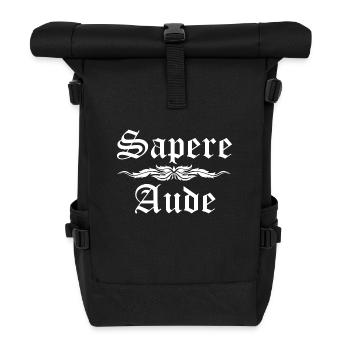 Sapere Aude - lateinisches Sprichwort - Rolltop Rucksack - Schwarz - Vorne