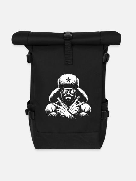 Conception de ventilateur Cool Strong Russian – Russia - Sac à dos roll top - noir