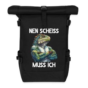 Green Iguana Reptiles I have to fuck - Roll Top Backpack - black - Front