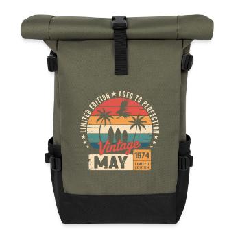 Special anniversary with this design May 1974 - Roll Top Backpack - olive/black - Front