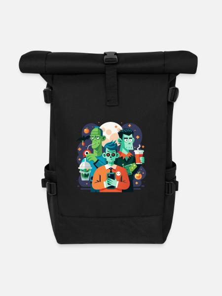 Klassische Monster mit einem lustigen Twist - Rolltop Rucksack - Schwarz