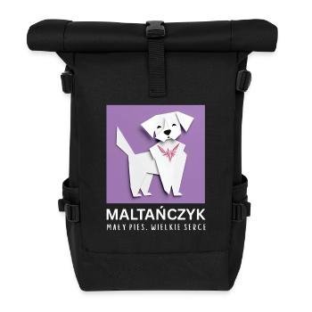 Maltais – Petit chien au grand cœur - Sac à dos roll top - noir - Devant