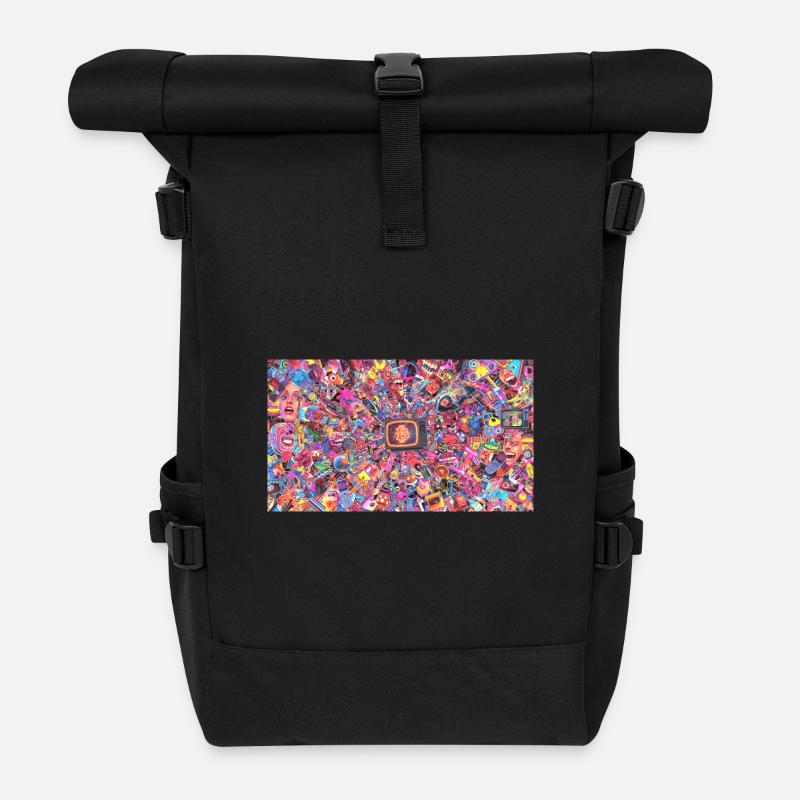Bitcoin Bazooka – PopArt 4 - Rolltop Rucksack - Schwarz