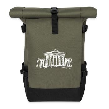 Berlin Brandenburger Tor – Symbolträchtiges - Rolltop Rucksack - Olive/Schwarz - Vorne