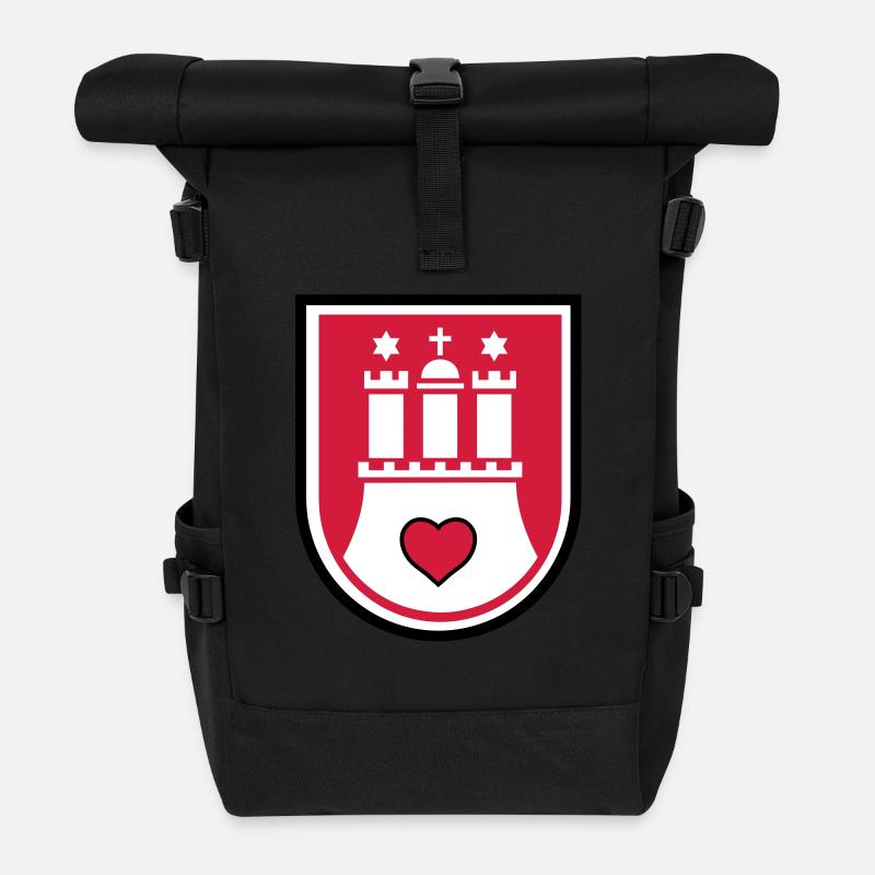 hamburg wappen - Rolltop Rucksack - Schwarz