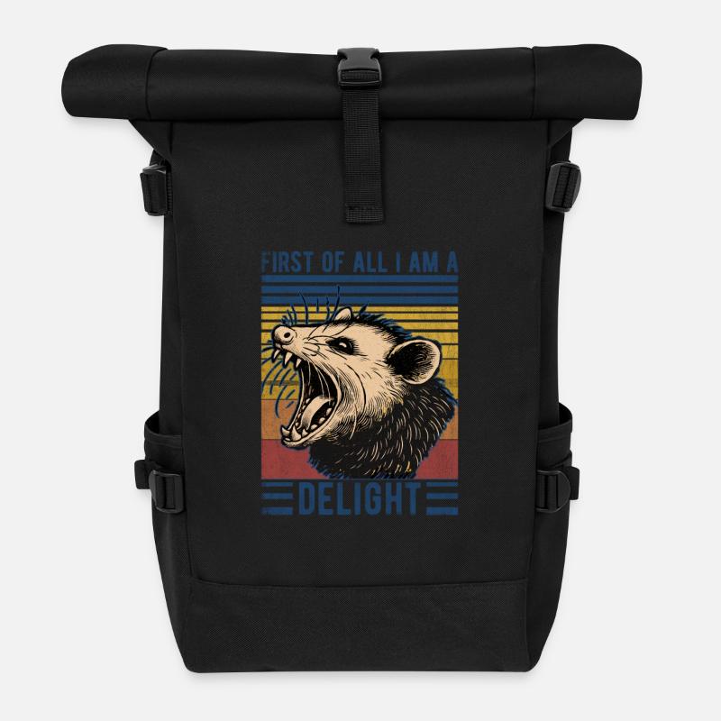 First Of All I'm A Delight Sarcastic Angry Opossum - Rolltop Rucksack - Schwarz