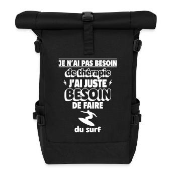 besoin de surf - Sac à dos roll top - noir - Devant