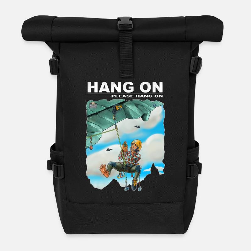 Hängen Sie ein bitte hängen - Rolltop Rucksack - Schwarz