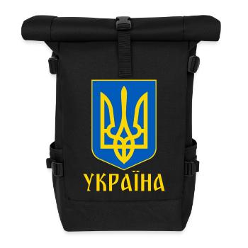 UKRAINE - Rolltop Rucksack - Schwarz - Vorne