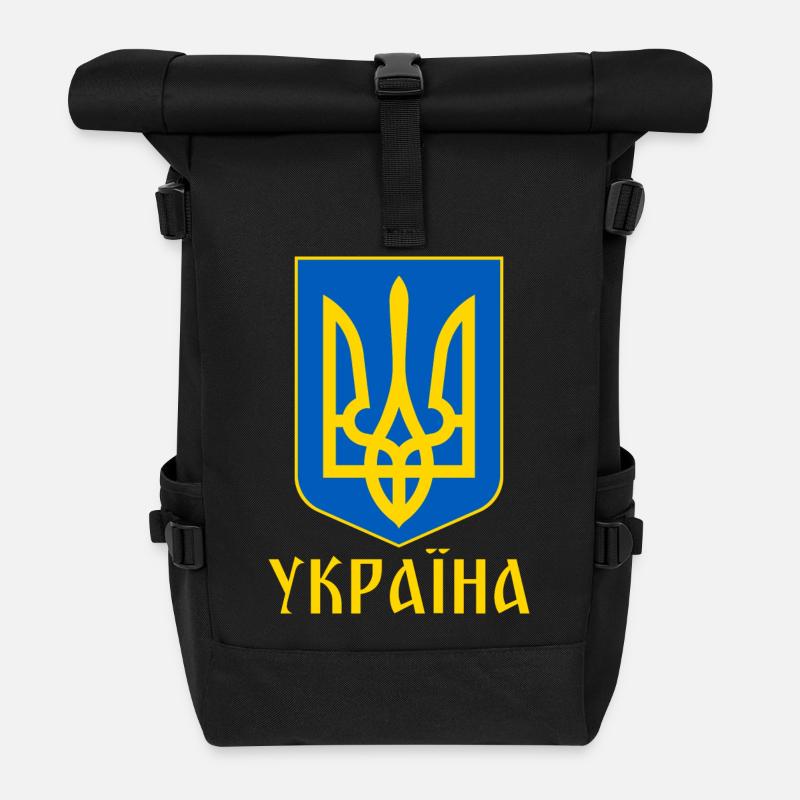 UKRAINE - Rolltop Rucksack - Schwarz