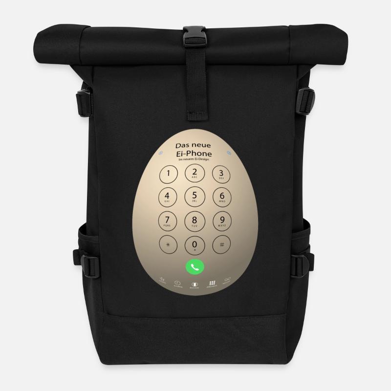 Gift Shirt The new egg phone. - Roll Top Backpack - black