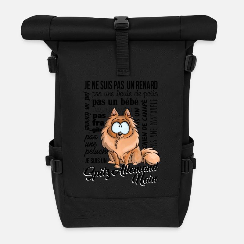 Ich bin Deutscher Spitz Schwarzer Zwerg - Rolltop Rucksack - Schwarz