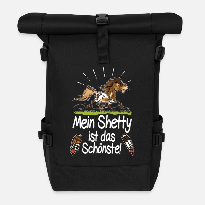 Mein Shetty das Schönste (Text weiss) - Rolltop Rucksack - Schwarz