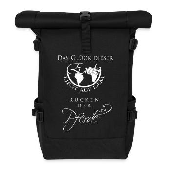 Pferdespruch - Das Glück dieser Erde liegt auf dem - Rolltop Rucksack - Schwarz - Vorne