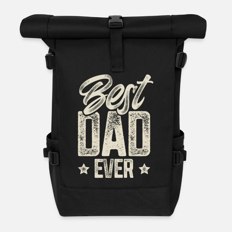 Papa Vater Vatertag Bester Papa - Rolltop Rucksack - Schwarz
