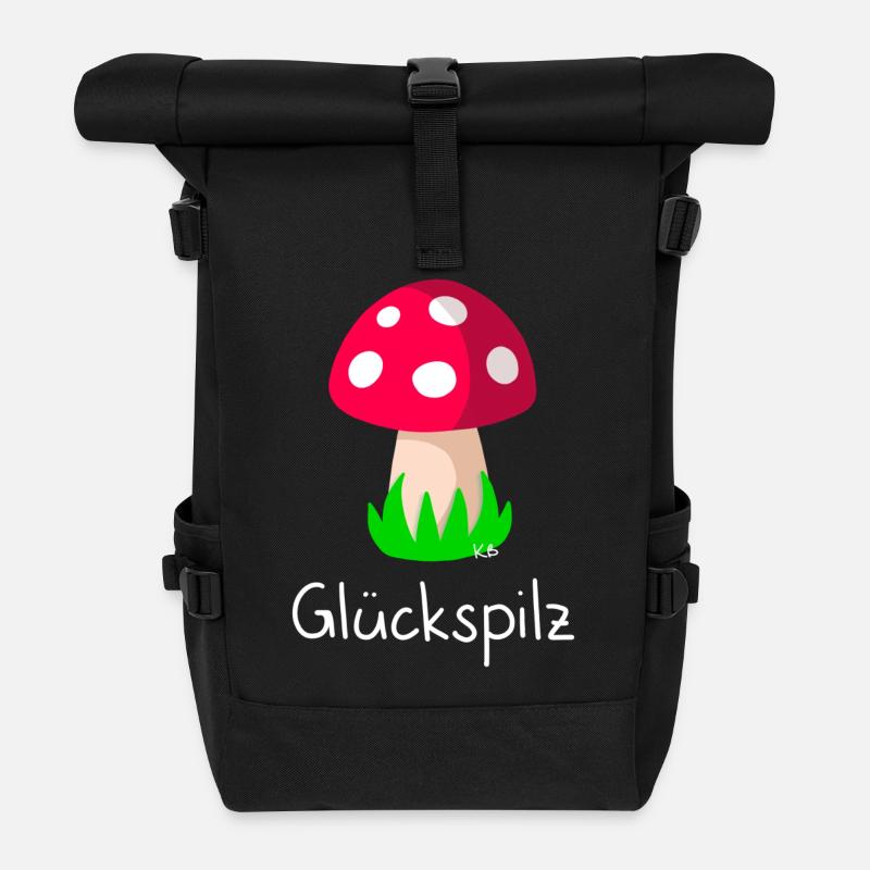 Glückspilz - Rolltop Rucksack - Schwarz