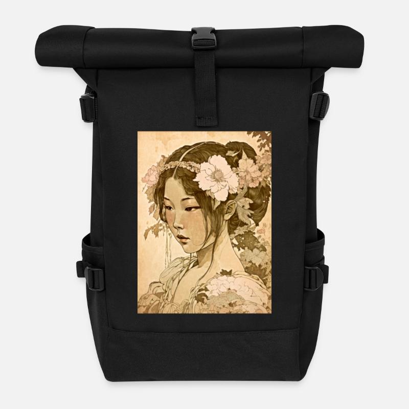 Heart of Japan 01 - Roll Top Backpack - black