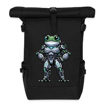 Roboter Frosch Dabbing Mech Cyborg Cool - Rolltop Rucksack - Schwarz - Vorne