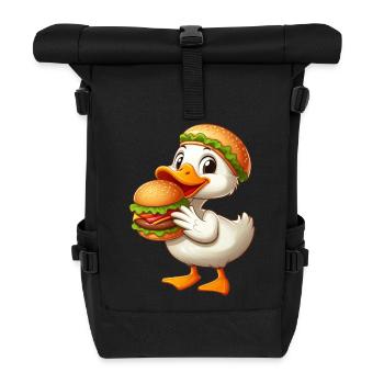 Lustige Ente Erpel Fast Food Hamburger - Rolltop Rucksack - Schwarz - Vorne