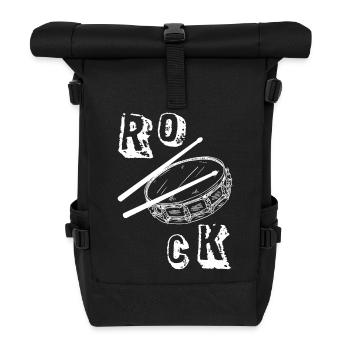 Musik - ROCK - Schlagzeug - Drums - Percussion - Rolltop Rucksack - Schwarz - Vorne