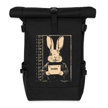 Bunny Egg Thief Easter Bunny Mugshot Police Photo Easter - Roll Top Backpack - black - Front