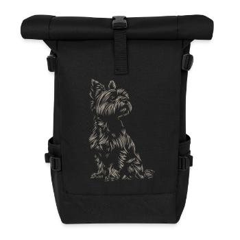 Yorkshire Terrier Silhouette - Rolltop Rucksack - Schwarz - Vorne