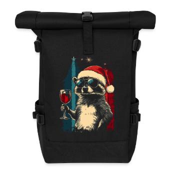 Vin de raton laveur Noël - Sac à dos roll top - noir - Devant