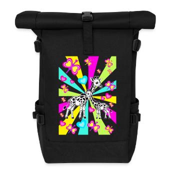 des années 80 Girafe Girafe Enfants Filles Garçons - Sac à dos roll top - noir - Devant