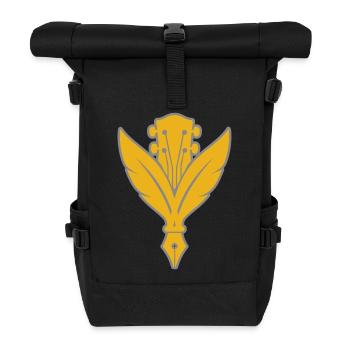 Golden Feather and Guitar - Roll Top Backpack - black - Front