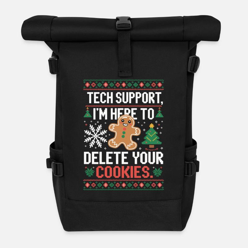 Dicton de cookie du support technique - Sac à dos roll top - noir