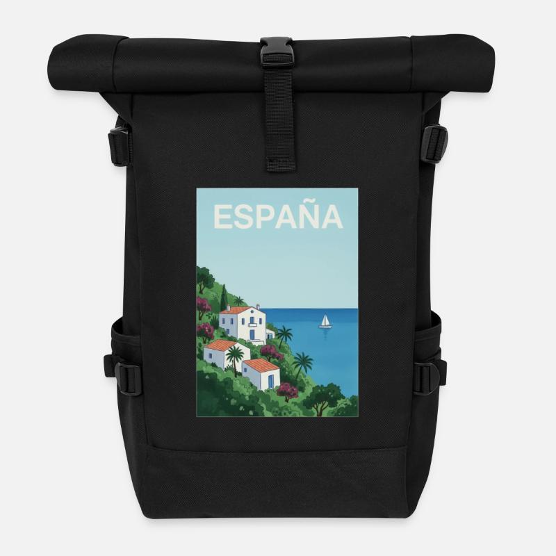 Idylle côtier espagnol - Sac à dos roll top - noir