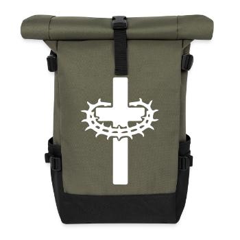 Couronne de croix d’épines Jésus - Sac à dos roll top - olive/noir - Devant