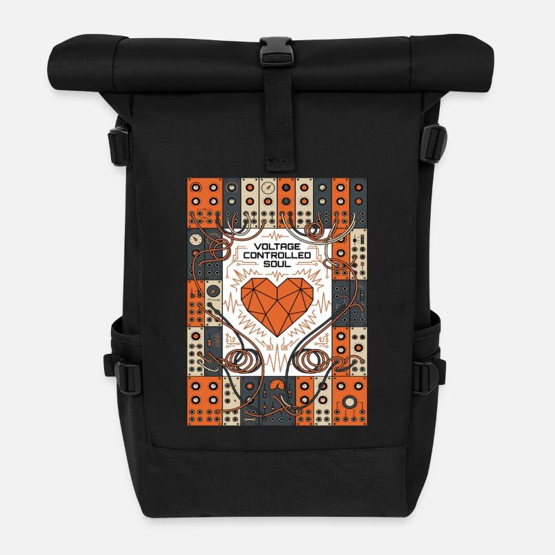 Spannungsgesteuerte Seele. Synthie - Rolltop Rucksack - Schwarz