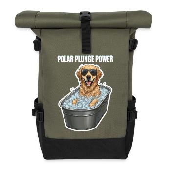 Eisbaden Hund Polar - Rolltop Rucksack - Olive/Schwarz - Vorne