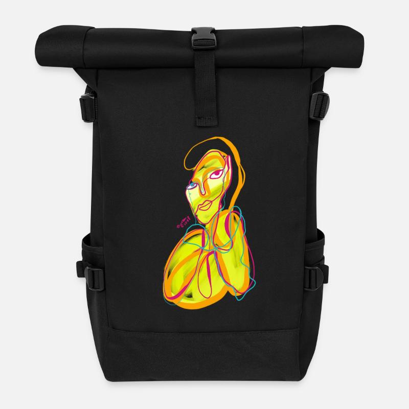 Bogos yellow - Roll Top Backpack - black