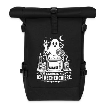 Ich schreie nicht Ich recherchiere Geist - Rolltop Rucksack - Schwarz - Vorne