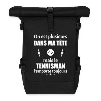 On est plusieurs dans ma tête tennisman,tennis - Sac à dos roll top - noir - Devant