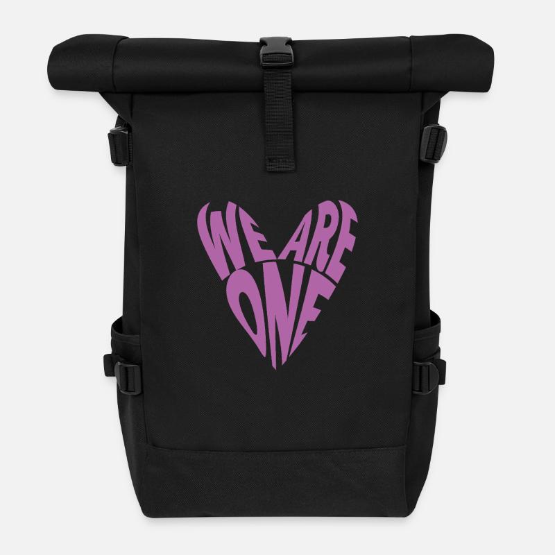 WE ARE ONE (HEART) - Rolltop Rucksack - Schwarz