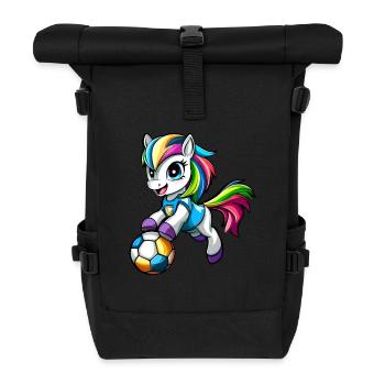 Fussball Ponys - Rolltop Rucksack - Schwarz - Vorne